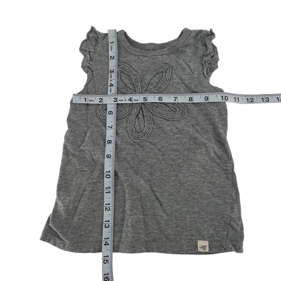 Burt’s Bees Gray Flower Ruffled Sleeveless Organic Cotton Top Size 3 T Girl’s - Picture 4 of 4